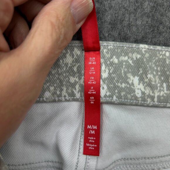 Spanx Jean-Ish Pull On Ankle Leggings Women's Size Medium White Gray Print NWT - Picture 5 of 14